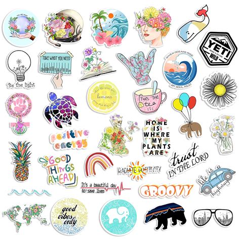 35 cute vsco aesthetic stickers lovely trendy positive good vibes flowers sticker