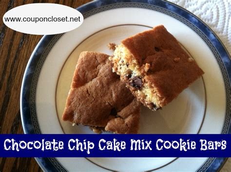 Chocolate Chip Cake Mix Cookie Bars Coupon Closet