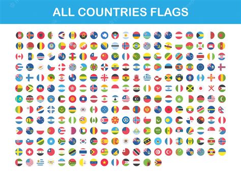 Premium Vector Flags Of All Countries Round Web Buttons In Flat