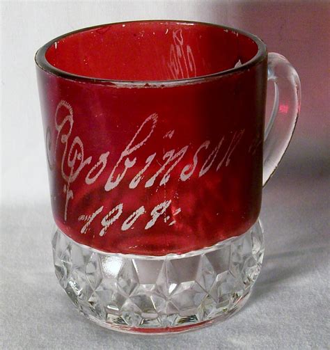 Antique Ruby Stained Ruby Flash Glass Cup By Evenstephenantiques