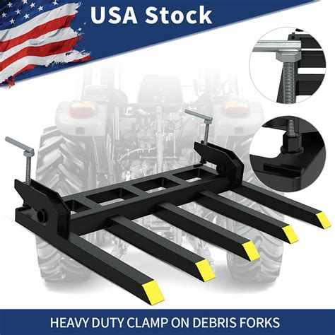 42 Clamp On Debris Forks Tractor Skid Steer Loader Attachment Heavy