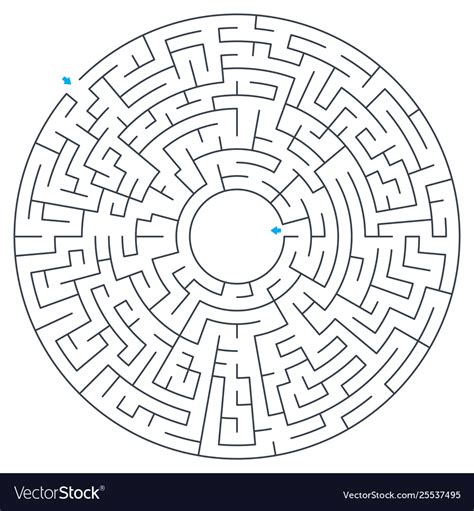 Maze Labyrinth Round Circular Maze Royalty Free Vector Image