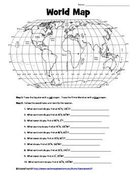 33°n latitude, 112°w longitude 2. Latitude and Longitude Practice | Geography activities, Latitude and longitude coordinates ...