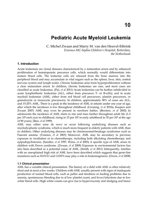 Pdf Pediatric Acute Myeloid Leukemia