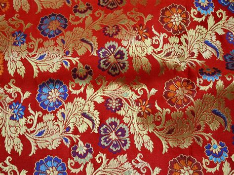 Sewing Indian Fabric Banaras Red Brocade By The Yard Wedding Dress