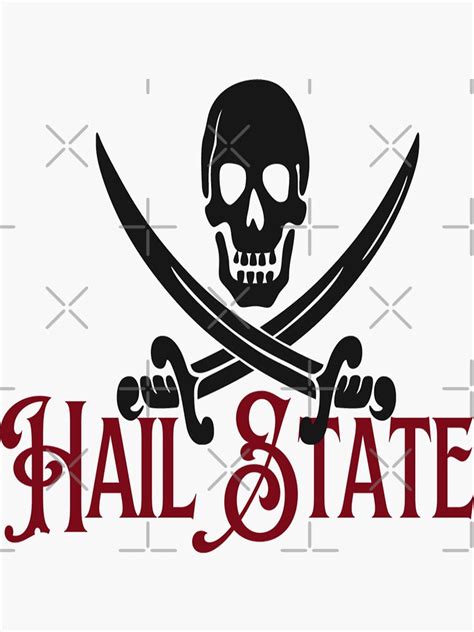 Hail State Pirate Sticker For Sale By Rach587art Redbubble