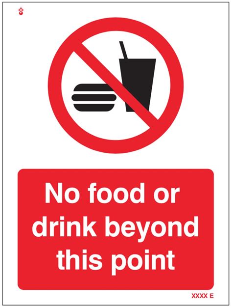 No Food Or Drink Beyond This Point Self Adhesive Vinyl Sign Bigamart