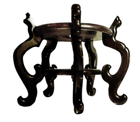 1990s Vintage Asian Rosewood Fishbowl Plant Stand on Chairish.com