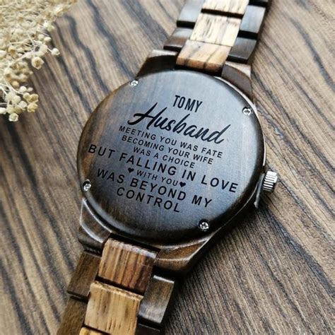 To My Husband Engraved Wooden Watch Gifts For Husband Perfect Gift