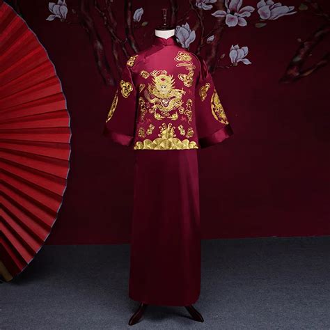 New Arrival Male Cheongsam Chinese Style Costume The Groom Dress Jacket