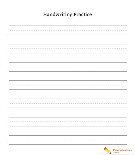 Kindergarten Handwriting Practice Blank Sheet Free Kindergarten