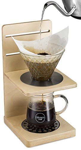 Osaka Wood Pour Over Coffee Dripper Stand Foldable Birch Wood Stand