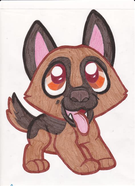 German Shepard Puppy Drawing Puppy Drawing Puppy Drawing Easy Cute