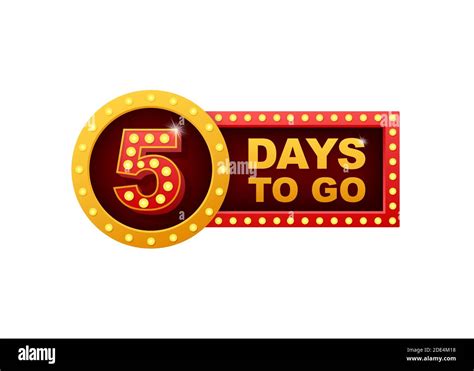 Five Days To Go Flat Icon Vector Typographic Design Vector