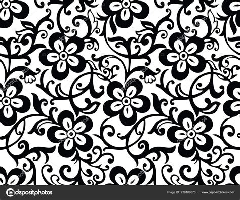 Seamless Black White Floral Pattern Stock Vector Image By ©malkani