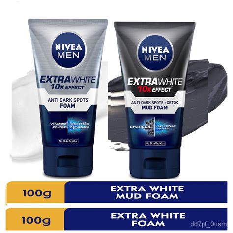 Nivea Men Extra White 10x Effect Anti Dark Spots Foam Mud Foam 100g