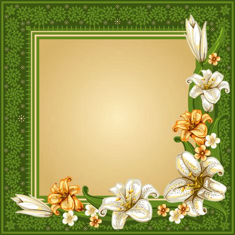 Green Vintage Frame With Flower Decor Vector Free Download