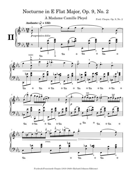 Nocturne In E Flat Major Op 9 No 2 Frédéric François Chopin Sheet