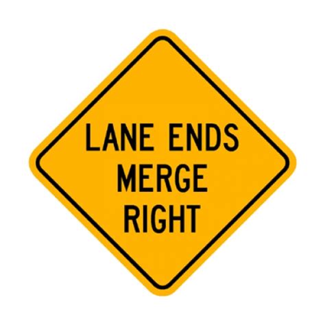 W9 2r Left Lane Ends Merge Right