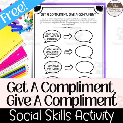 Receiving And Responding To Compliments Worksheet For Kids By Teach Simple