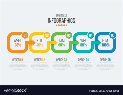 5 Steps Timeline Infographic Template With Arrows Vector Image