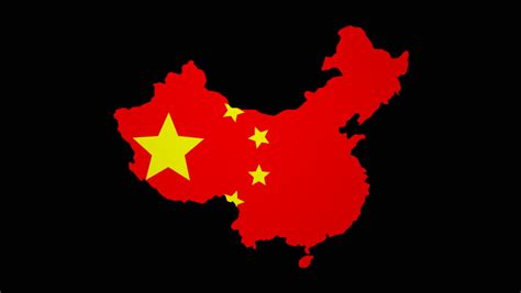 Fluttering China Map Flag Animation Stock Footage Video