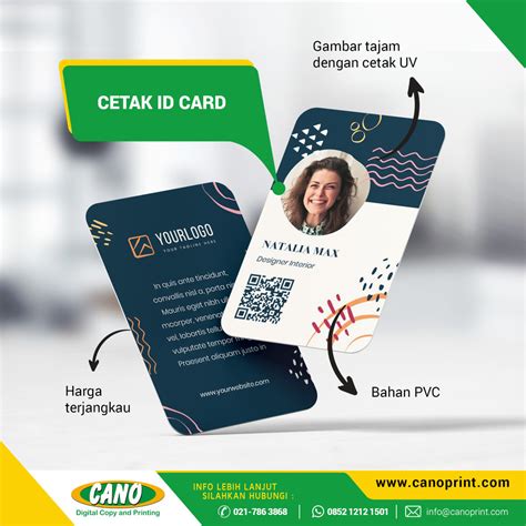 Cetak Id Card Kartu Identitas Pvc Name Card Kartu Nama Cano Copy Digital Printing