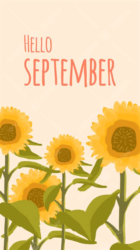 Hello September Background Background Brown Sunflower Background