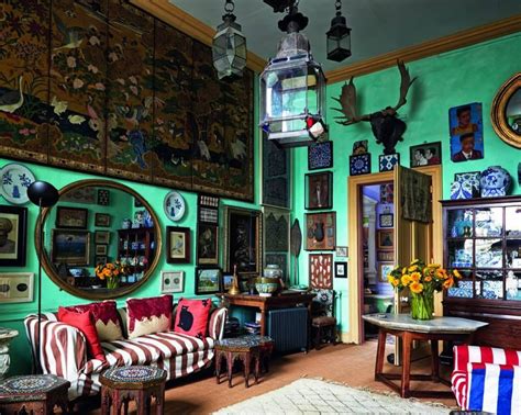 Green Walls Eccentric Eccentric Decor Living Room Green Maximalist
