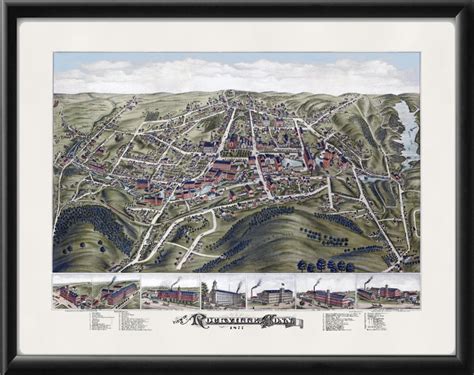 Rockville Ct 1877 Vintage City Maps Restored City Maps