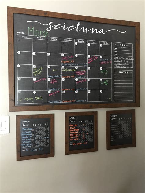 This Large Size Beautiful Chalkboard Calendar Is Professionally