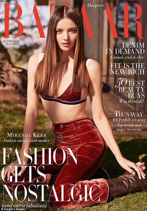 Miranda Kerr Flaunts Cleavage And Incredibly Toned Stomach On Harper S Bazaar Australia Cover