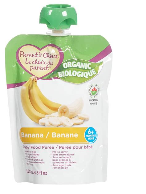 Parents Choice Organic Banana Baby Food Purée Walmart Canada