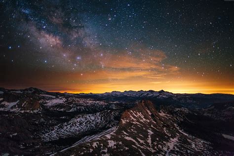 Stars Amazing Beauty Sunset Sky Clouds Mountain Wallpaper 5760x3840
