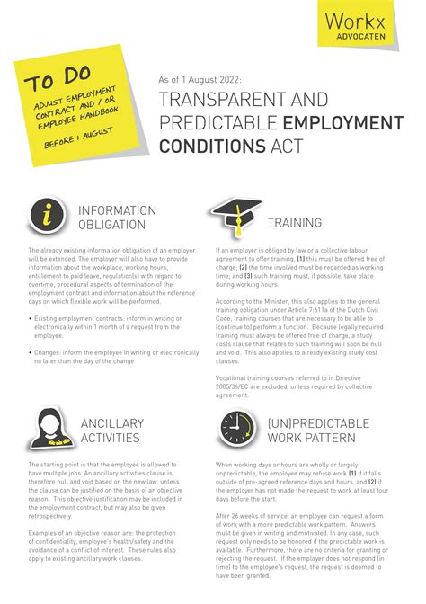 Transparant And Predictable Employment Conditions Act Workx Lawyers