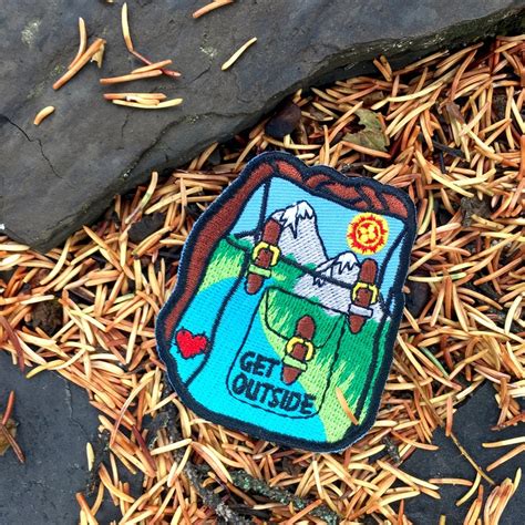 Get Outside Backpack Patch Iron On Andor Sew On Colourful Etsy Canada