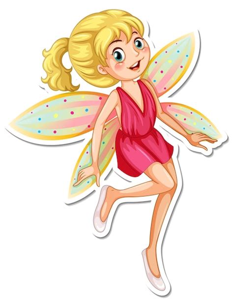 Free Vector Beautiful Fairy Cartoon Character Sticker