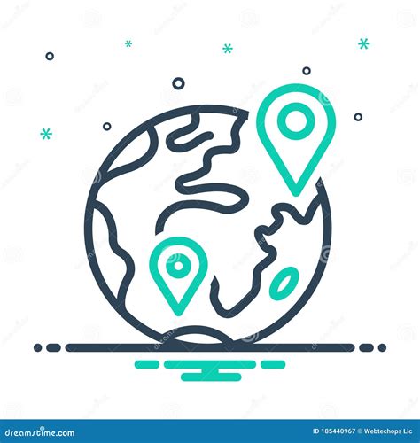 Mix Icon For Regional Territorial And Geographical Stock Vector