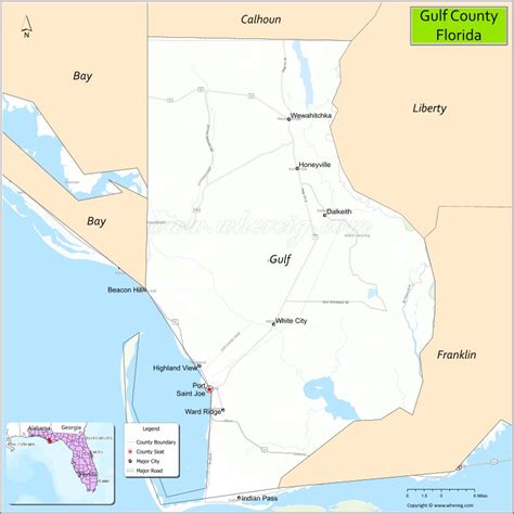 Map Of Gulf County Florida Where Is Located Cities Population