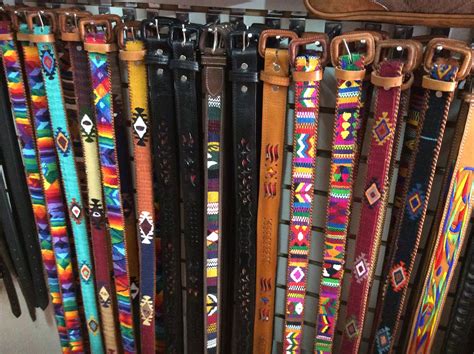 Guatemala Colorful Belts Madera Rústica Rustico Madera
