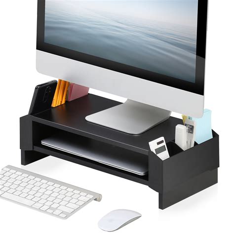 Fitueyes Computer Monitor Riser Stand Double Layer Storage Bracket For