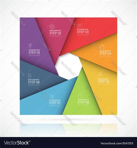 Square Infographic Template 8 Steps Royalty Free Vector