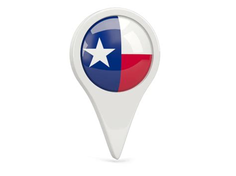 Round Pin Icon Illustration Of Flag Of Texas