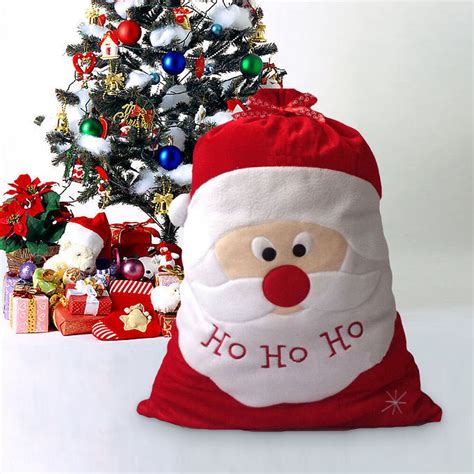 Christmas Santa Claus Large Sack Bag Candy Bags Xmas Storage Stocking