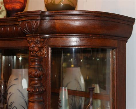 Check spelling or type a new query. Bargain John's Antiques | Antique Curved Glass Oak Curio ...