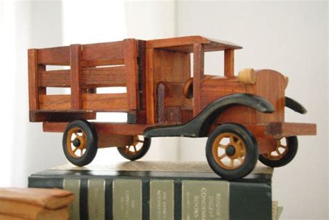 Sale Vintage Wood Toy Truck Nice Details Free Shipping Etsy Toy