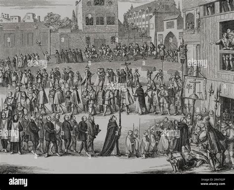 Spanish Inquisition Auto Da Fé Procession Of The Captives Of The