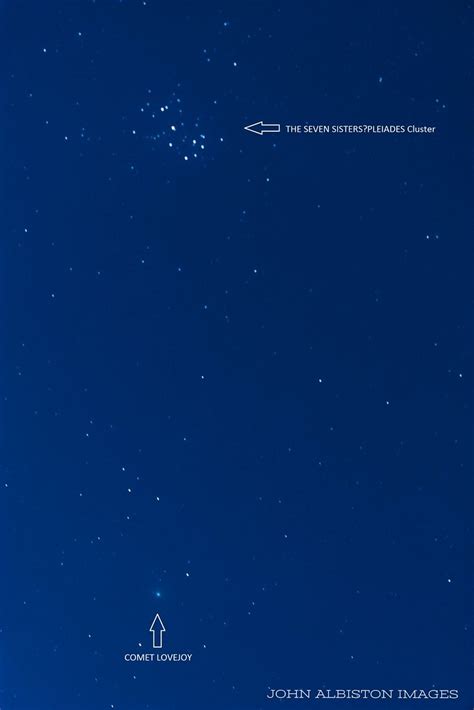 Annotated 100mm Close Up Of The Pleiades And Comet Lovejoy Flickr