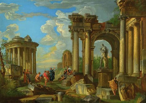 Roman Ruins Painting By Giovanni Paolo Panini Fine Art America