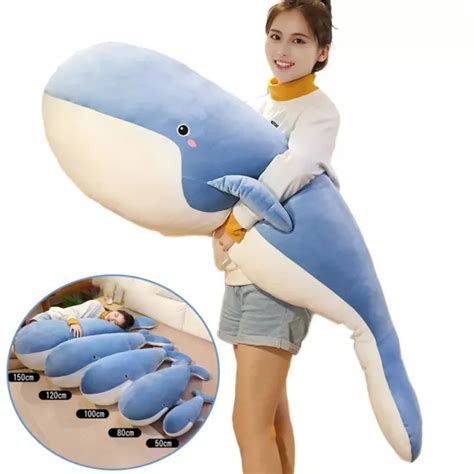 Giant New Whale Plush Toys Big Soft Stuffed Sleeping Pillow Cute Sea
